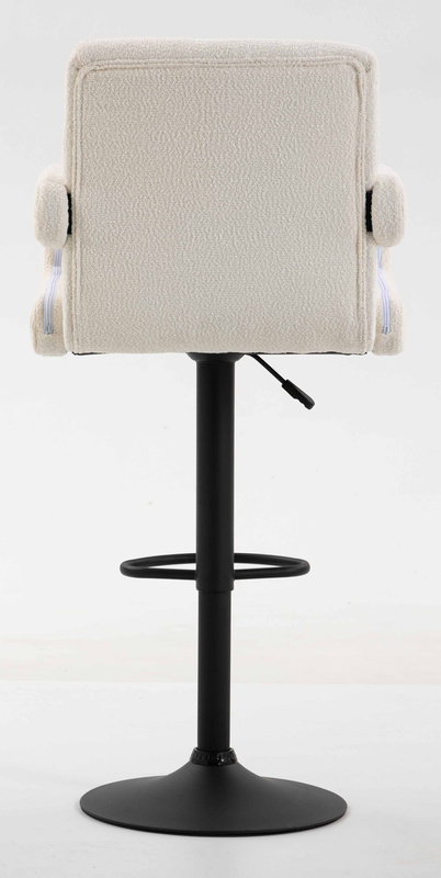 FOTEL HR8404W KREMOWY BARANEK CZARNA PODSTAWA