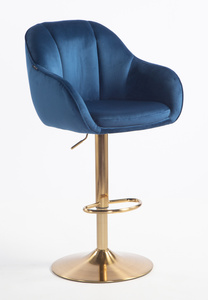 HOKER HR2055W CIEMNE MORZE WELUR ZŁOTA PODSTAWA