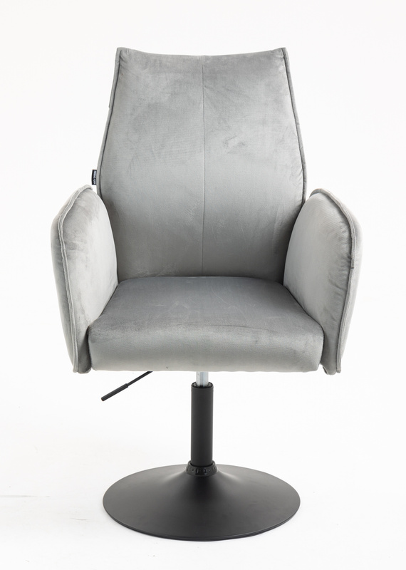 FOTEL HR280N STALOWY WELUR CZARNA PODSTAWA