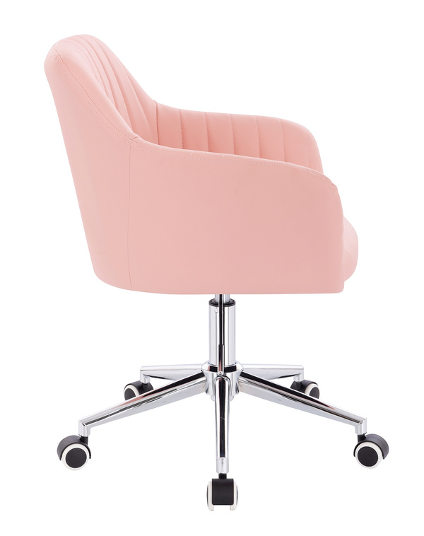 FOTEL HR190K RÓŻOWY CHROMOWANA PODSTAWA