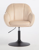 FOTEL HR2055N KREMOWY WELUR CZARNA PODSTAWA