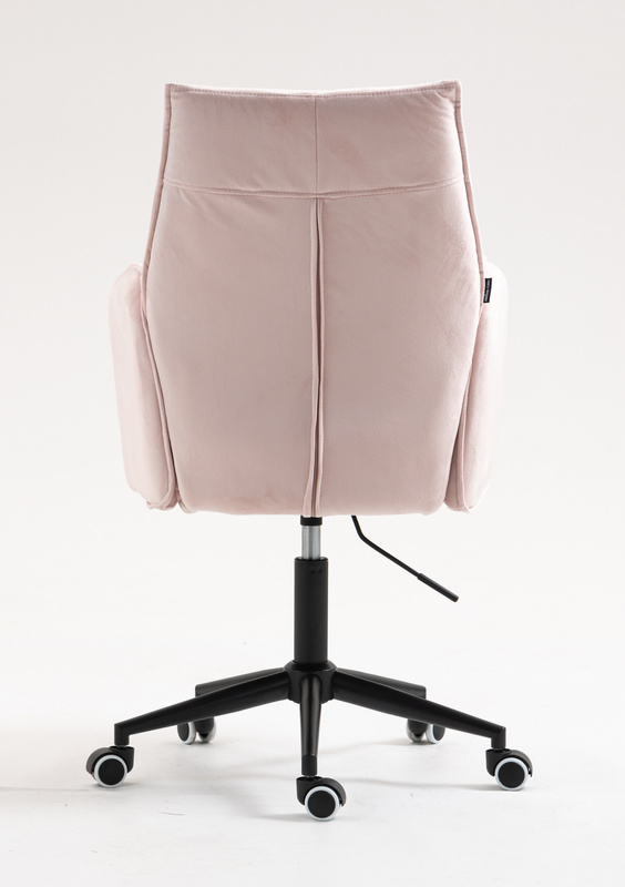 FOTEL HR280K PUDROWY RÓŻ WELUR CZARNA PODSTAWA