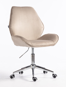 FOTEL HR350K LATTE WELUR CHROMOWANA PODSTAWA