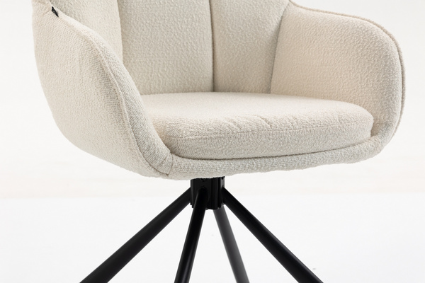 FOTEL HR2055 KREMOWY BARANEK CZARNY PAJĄK