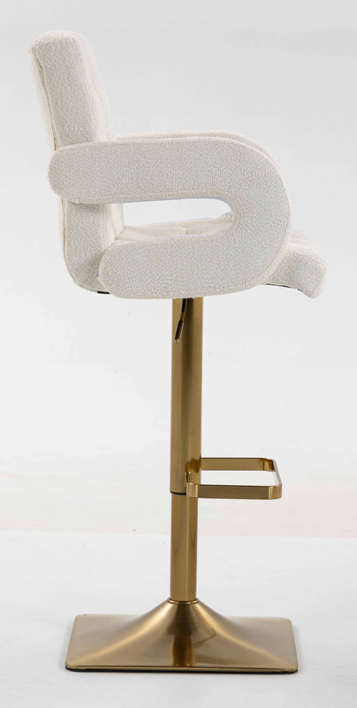 FOTEL HR8404KW KREMOWY BARANEK ZŁOTA PODSTAWA