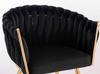 HR750 KRZESŁO ZŁOTE NOGI CZARNY WELUR