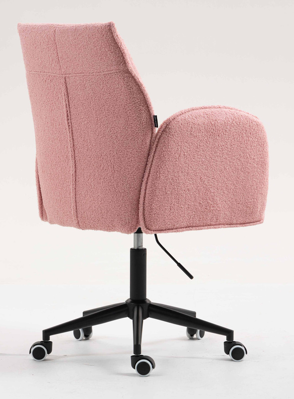 FOTEL HR280K PUDROWY RÓŻ BARANEK CZARNA PODSTAWA