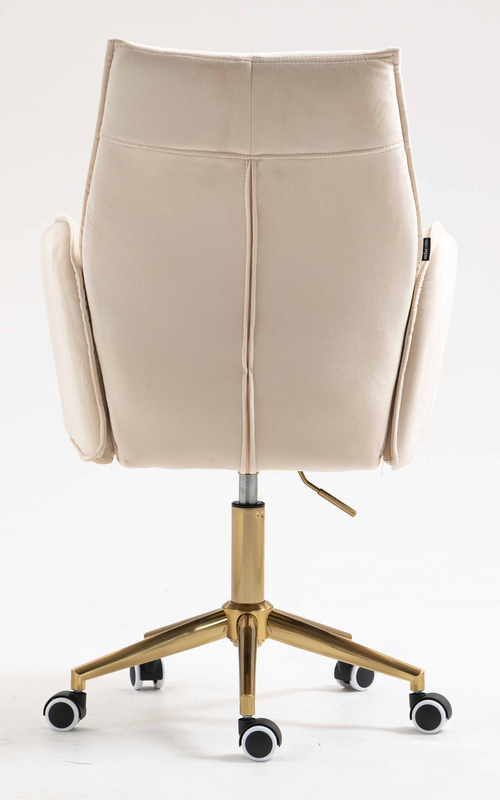 FOTEL HR280K KREMOWY WELUR ZŁOTA PODSTAWA