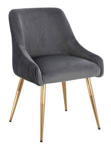 HR920 KRZESŁO ZŁOTE NOGI GRAFITOWY WELUR
