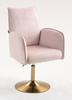 FOTEL HR280N PUDROWY RÓŻ WELUR ZŁOTA PODSTAWA