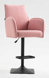 FOTEL HR280KW PUDROWY RÓŻ BARANEK CZARNA PODSTAWA