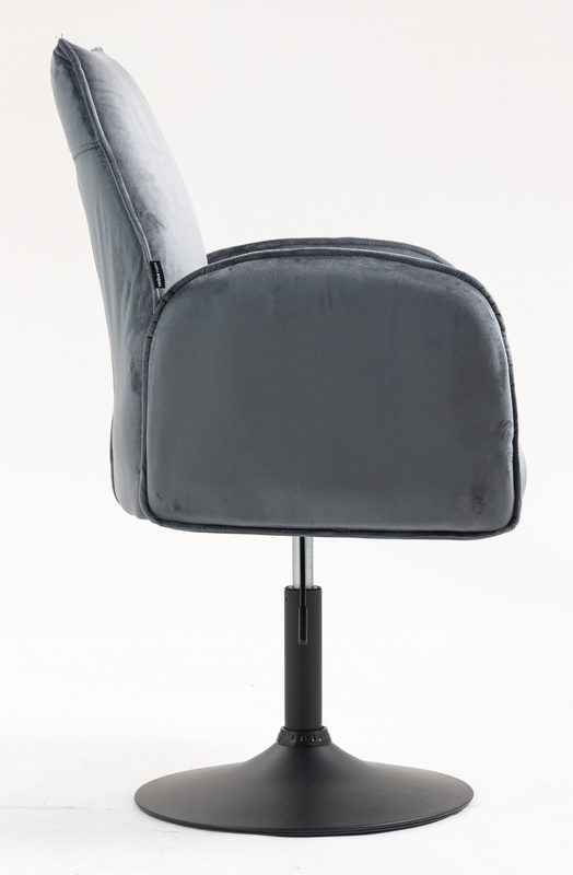 FOTEL HR280N GRAFITOWY WELUR CZARNA PODSTAWA