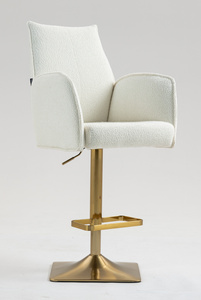 FOTEL HR280KW KREMOWY BARANEK ZŁOTA PODSTAWA