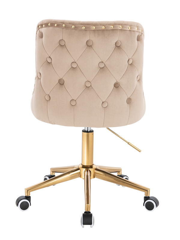 FOTEL HR940K LATTE WELUR ZŁOTA PODSTAWA