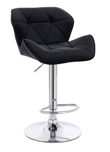 FOTEL HR111W CZARNY WELUR CHROMOWANA PODSTAWA