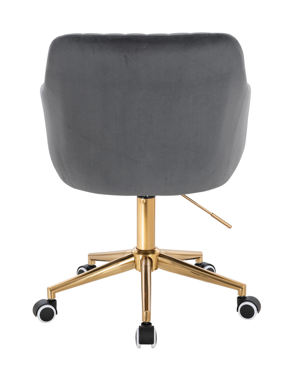 FOTEL HR190K GRAFITOWY WELUR ZŁOTA PODSTAWA