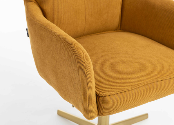 HOKER HR250CROSS ŻÓŁTY CURRY PREMIUM CORD SZTRUKS ZŁOTA PODSTAWA