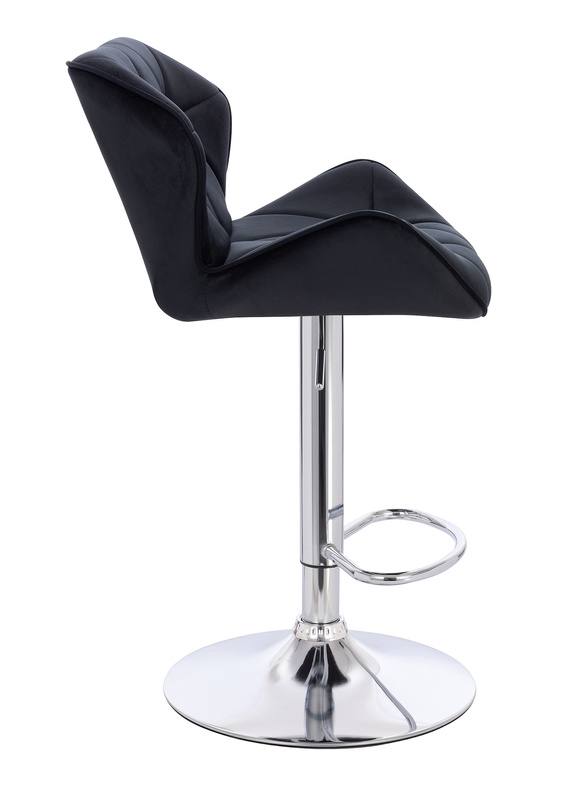 FOTEL HR111W CZARNY WELUR CHROMOWANA PODSTAWA