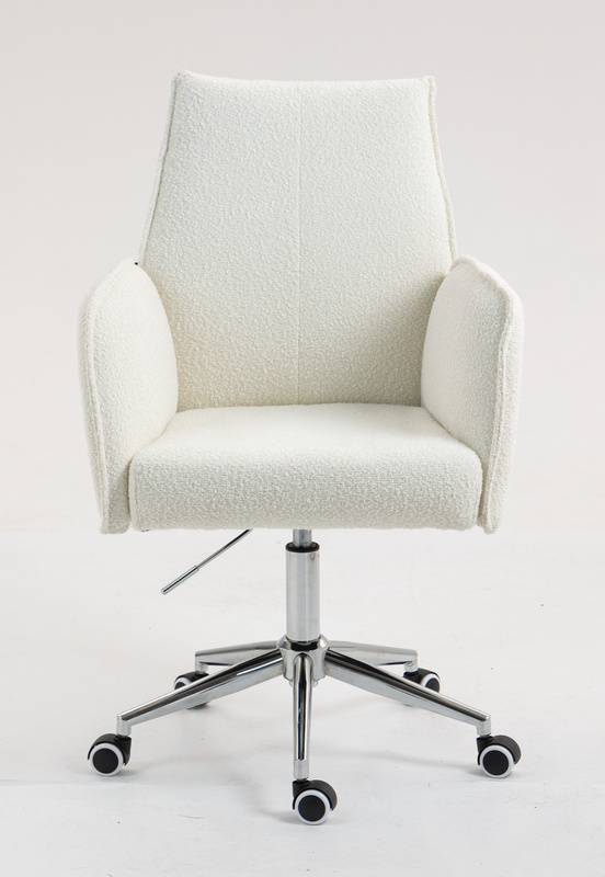 FOTEL HR280K KREMOWY BARANEK CHROMOWANA PODSTAWA