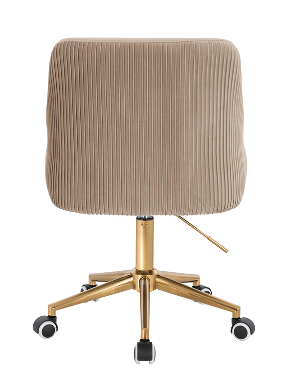 FOTEL HR920K LATTE WELUR ZŁOTA PODSTAWA