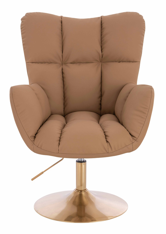 HOKER HR650N KARMELOWY EKOSKÓRA PREMIUM SOFT ZŁOTA PODSTAWA