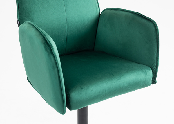 FOTEL HR280KW BUTELKOWA ZIELEŃ WELUR CZARNA PODSTAWA