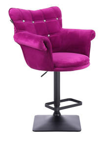 FOTEL HR804KW FUKSJA WELUR CZARNA PODSTAWA