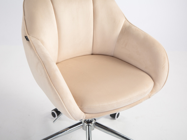 HOKER HR2055K KREMOWY WELUR CHROMOWANA PODSTAWA