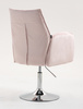 FOTEL HR280N PUDROWY RÓŻ WELUR CHROMOWANA PODSTAWA