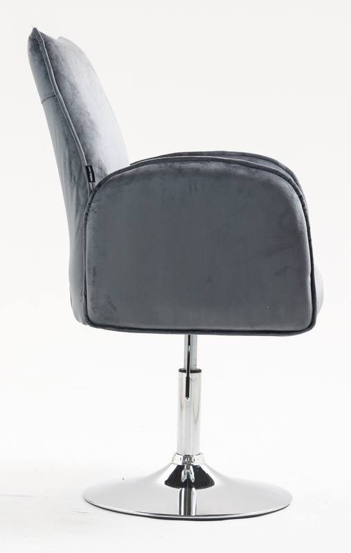 FOTEL HR280N GRAFITOWY WELUR CHROMOWANA PODSTAWA