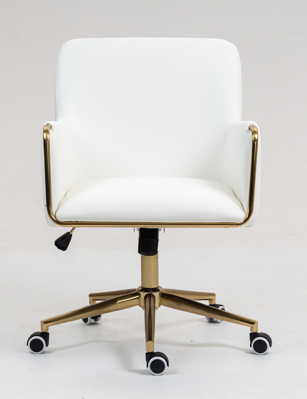 FOTEL HR4318K BIAŁY ZŁOTA PODSTAWA