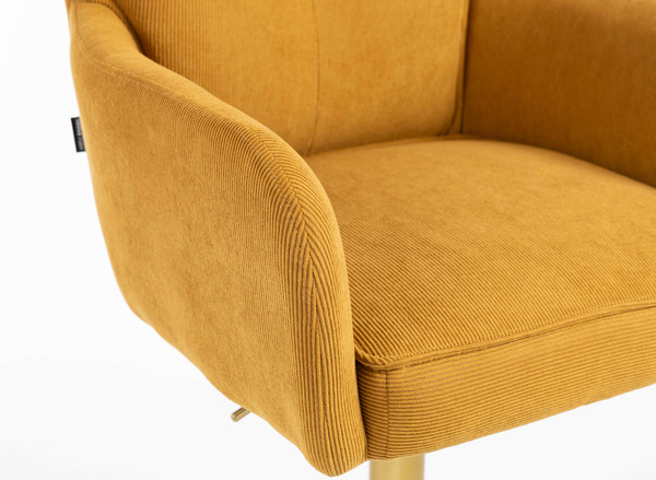 HOKER HR250KW ŻÓŁTY CURRY PREMIUM CORD SZTRUKS ZŁOTA PODSTAWA