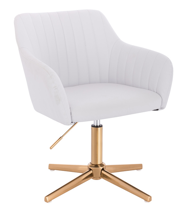 FOTEL HR190CROSS BIAŁY ZŁOTA PODSTAWA