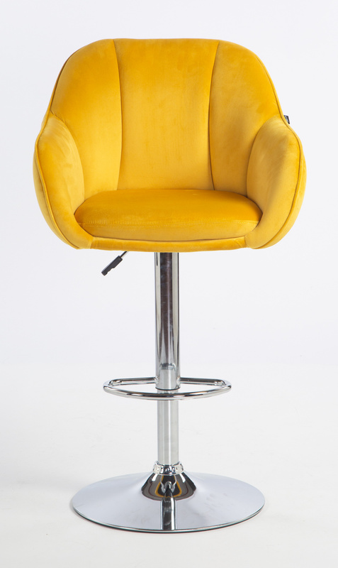 HOKER HR2055W ŻÓŁTY WELUR CHROMOWANA PODSTAWA