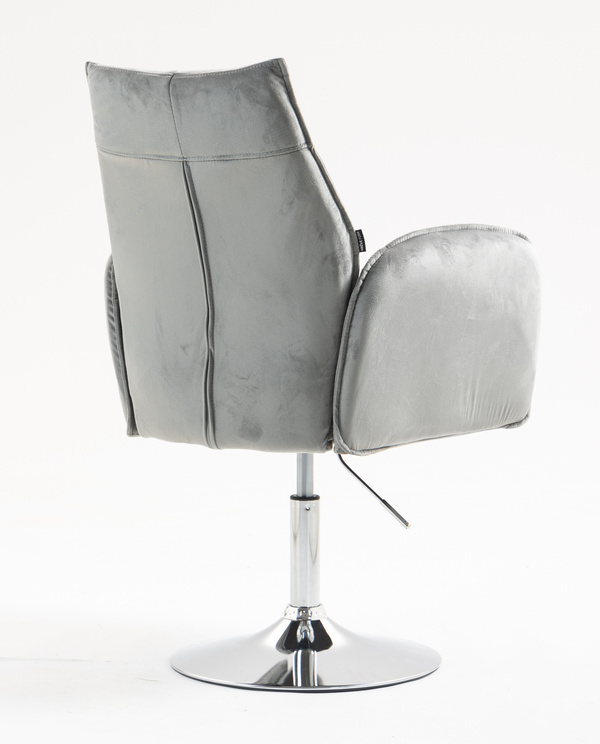 FOTEL HR280N STALOWY WELUR CHROMOWANA PODSTAWA