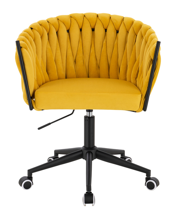 FOTEL HR750K ŻÓŁTY WELUR CZARNA PODSTAWA