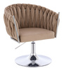 FOTEL HR750N LATTE WELUR CHROMOWANA PODSTAWA