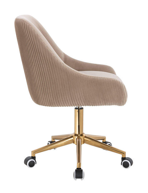 FOTEL HR920K LATTE WELUR ZŁOTA PODSTAWA