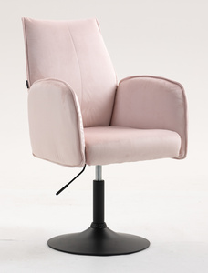 FOTEL HR280N PUDROWY RÓŻ WELUR CZARNA PODSTAWA