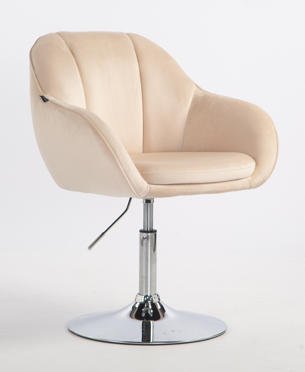 HOKER HR2055N KREMOWY WELUR CHROMOWANA PODSTAWA