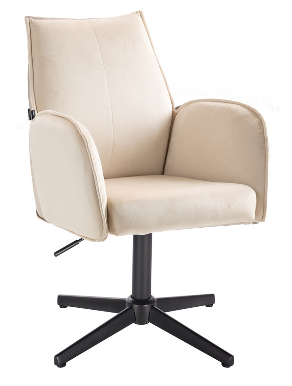 FOTEL HR280CROSS KREMOWY WELUR CZARNA PODSTAWA