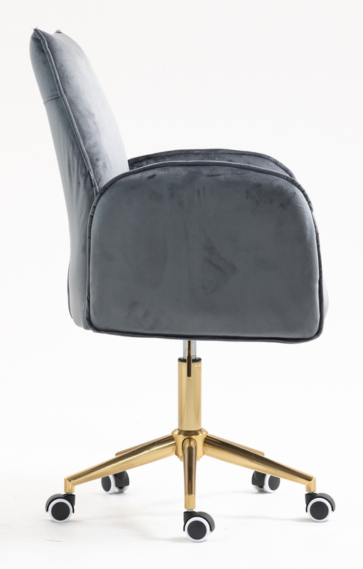 FOTEL HR280K GRAFITOWY WELUR ZŁOTA PODSTAWA