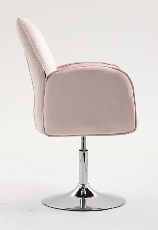 FOTEL HR280N PUDROWY RÓŻ WELUR CHROMOWANA PODSTAWA