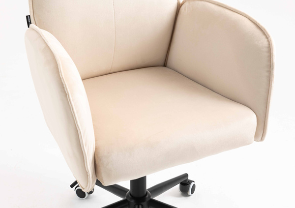 FOTEL HR280K KREMOWY WELUR CZARNA PODSTAWA