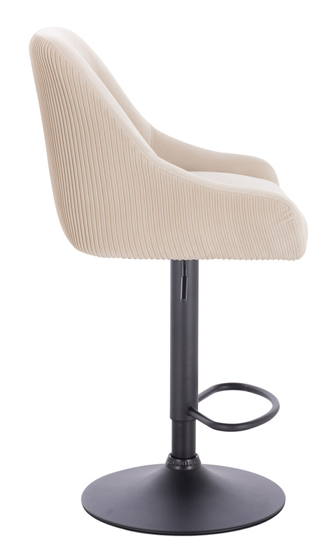 FOTEL HR920W KREMOWY WELUR CZARNA PODSTAWA