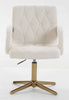 FOTEL HR8404CROSS KREMOWY BARANEK ZŁOTA PODSTAWA