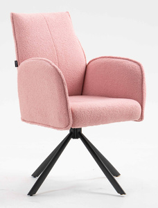 FOTEL HR280 PUDROWY RÓŻ BARANEK CZARNY PAJĄK