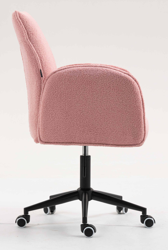 FOTEL HR280K PUDROWY RÓŻ BARANEK CZARNA PODSTAWA