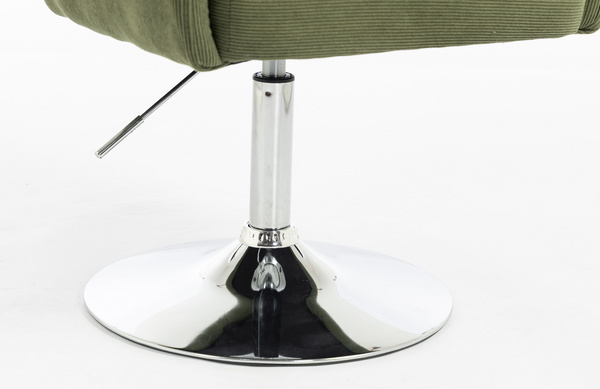 HOKER HR250N ZIELONY SZAŁWIA PREMIUM CORD SZTRUKS CHROMOWANA PODSTAWA