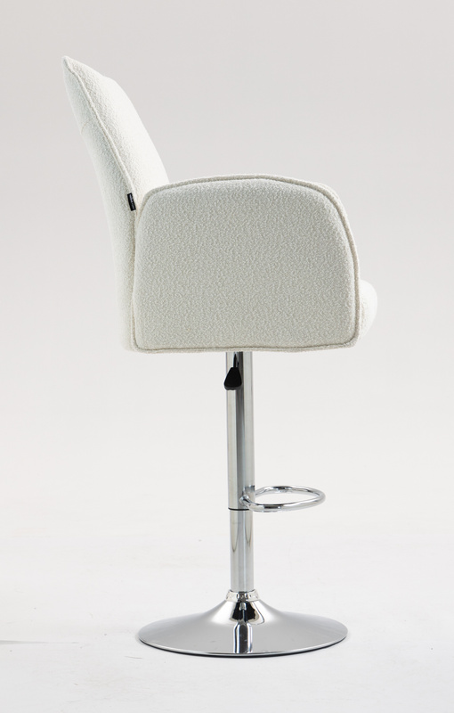 FOTEL HR280W KREMOWY BARANEK CHROMOWANA PODSTAWA